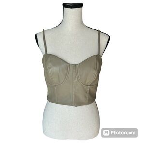 Express faux leather crop top